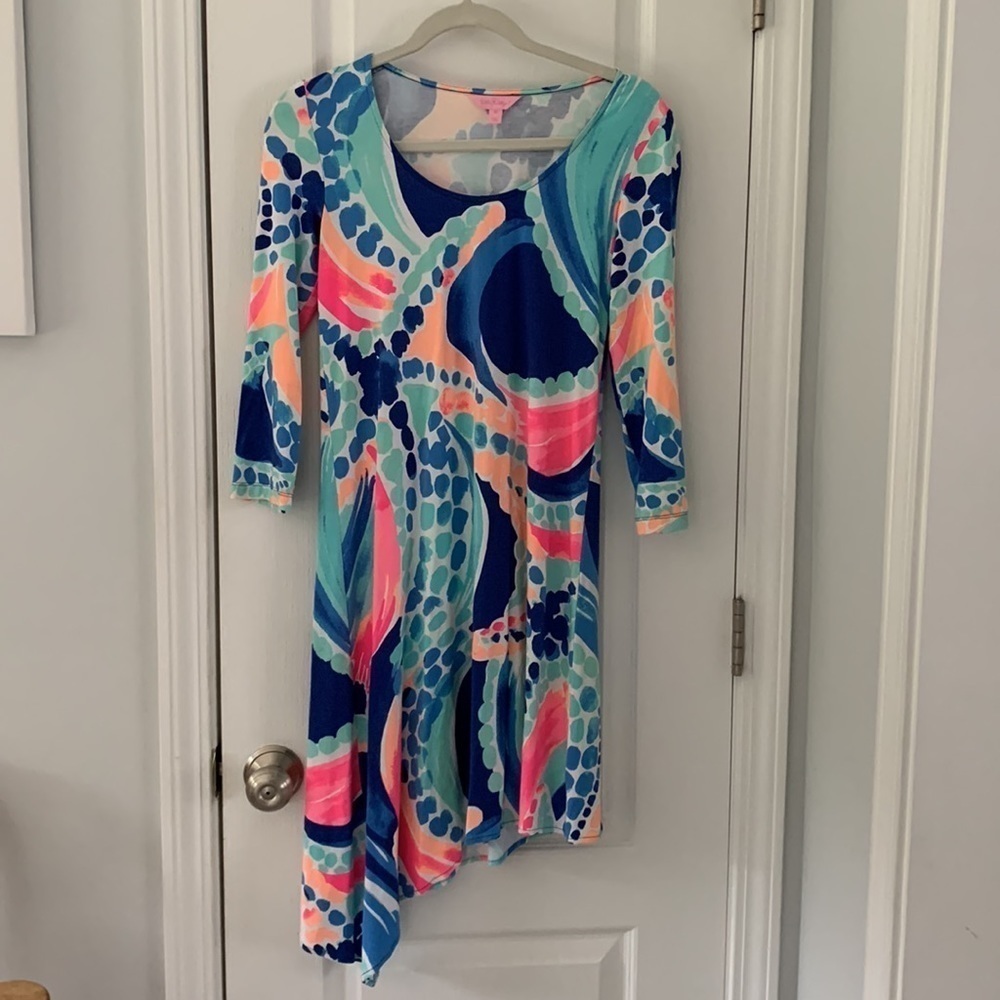 Lilly Pulitzer Ariana asymmetrical Dress sz XS multicolor summer beach‎ vacation